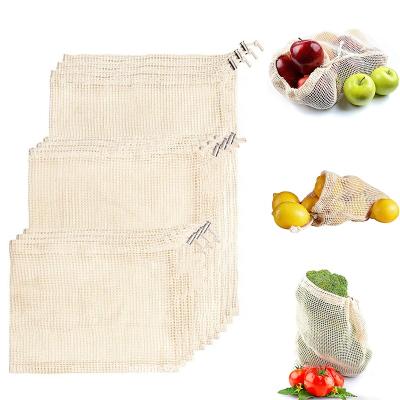 Chine Eco-friendly cotton shopping bag drawstring mesh bag for grocery à vendre