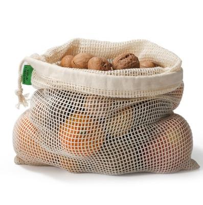 Chine Eco-friendly cotton mesh fruit bags with drawstring sac en filet de coton for vegetable storage bolsa de malla de algodon à vendre