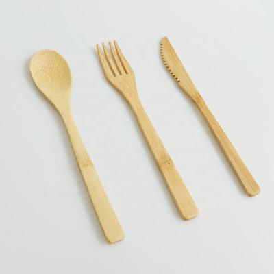 China Bamboo Utensils Set Includes Forks, Spoons, Knives and Storage Pouch bamboo dinnerware sets recyclable cutlery sets for sale