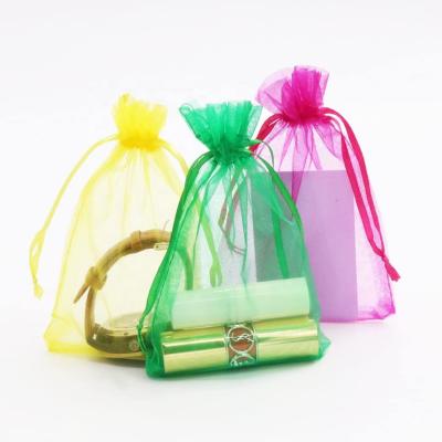 Китай Promotional Drawstring Organza Gift Bags Organza mesh pouches for packing custom logo colorful organza sack for storage продается