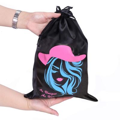 中国 Satin Wig Bags with Drawstring satin storage Bags for Multiple Wigs Satin Silk Hair Packaging Bags for Bundles 販売のため