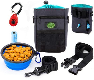 China Dog Training Pouch Bag with Waist Shoulder Strap, Poop Bag Dispenser and Collapsible Bowl for sale