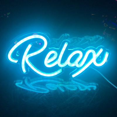 China New Creative Stores Decorative Neon 5V Home RELAX Letter Word Home Decor LED Bright Neon Lamp for sale