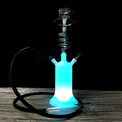 China 2021 Glass Frosting Shisha Glass Led Revolving Glass Hookah Spring Shisha for sale