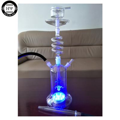 China With LED light led spiral glass hookah with EPE foam package USA shisha glass hookah for sale