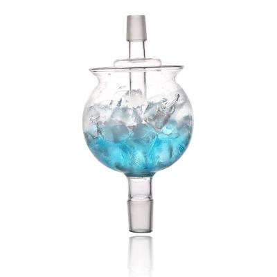 China Eco-friendly Glass Hookah Ice Bowl Wholesale Stain Water Glass Ice Bowl Used In Arabic Pot Russian Hookah for sale