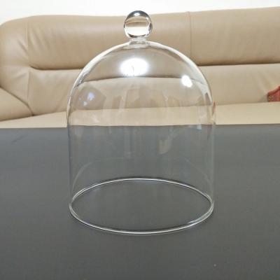 China China Glass Cover Dome Bell Hand Made Glass Candle Holder for sale