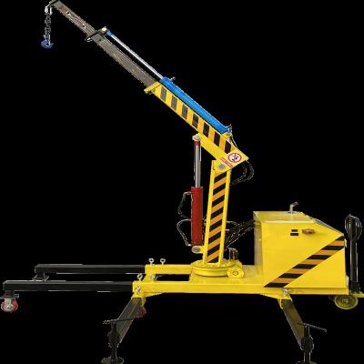 China Other 1 ton hydraulic floor crane rotary arm small crane Small telescopic arm warehouse mobile crane portable for sale