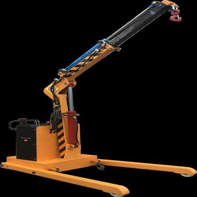 China Other Electric walking battery charging feature mini floor rotating mobile crane lifting 1 ton 2 ton can be customized for sale