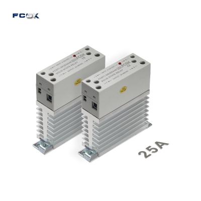 China FCGK DC 25a sealed solid state relay ssr slim din with heat sink, 24v 220v ssr solid state relay DIN module for sale