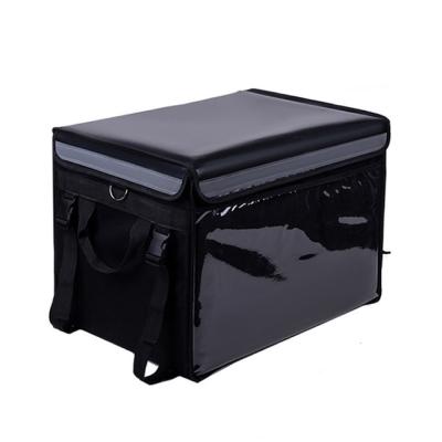 China Waterproof Large Custom Logo Pizza Food Delivery Cart Black Lunch Cooler Box Camping Insulated Bag For Motorcycle for sale