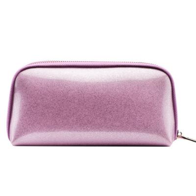 China Portable Korean Cosmetics Bag Beauty Make Up Small Travel Pocket Zipper Lock PVC Shell Cosmetic Bag 2021 for sale