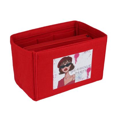 China Fashion Material Nonwoven Felt Travel Cosmetic Bag Erase Storage Bag Portable Simple Cosmetic Cube for sale