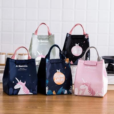 China Waterproof Portable Fitness Cooler Oxford Adult Heat Insulation Unicorn Cute Unicorn Bento Lunch Box Bag for Kids School for sale