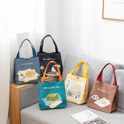 China New Style Waterproof Food Organizer Drawstring Lunch Tote Bag Canvas Insulated Cooler Custom Thermal Lunch Bag For Women for sale