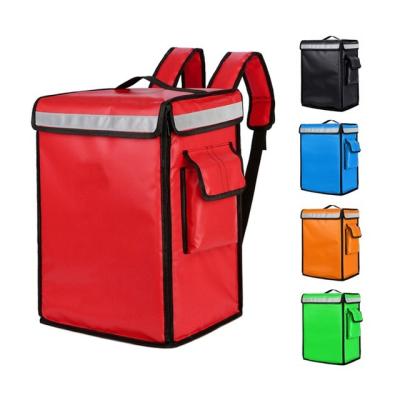 China Waterproof Bike Carrier Food Delivery Bag Aluminum Heated Pizza Cafe Thermal Cooler Bags Leak Proof Insulated Food Delivery Backpack for sale