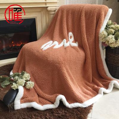 China PORTABLE Super Soft Winter Sherpa Blankets Solid Color Warm Blanket Thick Double Layer Lambswool Blanket for sale