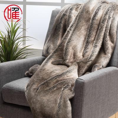 China King Size Heavy Faux Fur PV Fleece Faux Fur Blanket for sale