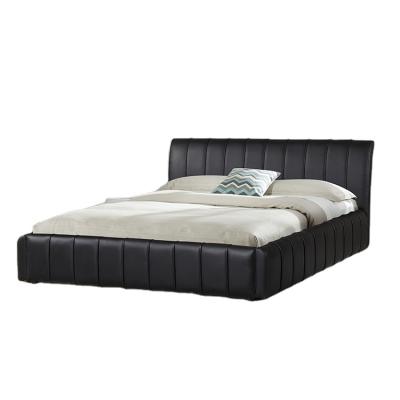 China Durable Luxury Legless Bedroom Furniture Luxury Queen King Size Bed Leather Bed Set for sale