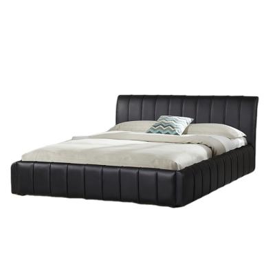 China Durable Brown Bed Frame Queen King Size White Black Leather Red Leather Bed for sale