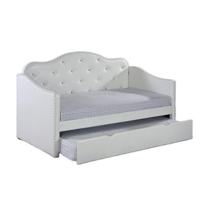 China White and Black Leather Divan Bed in Durable Modern Style Leather for sale