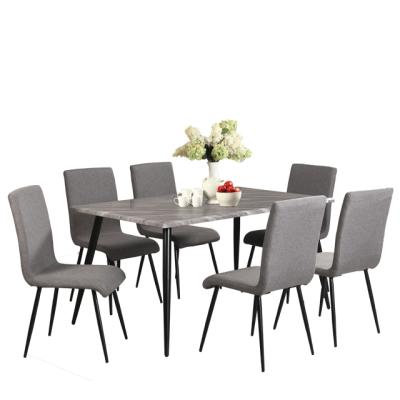 China Easy To Compile Daing Table Set Modern Dining Table Set 6 Chairs Dining Room Furniture for sale