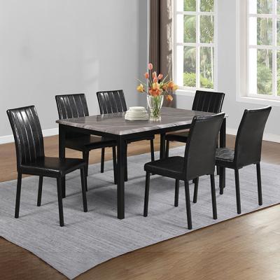 China 2021 Hot Selling Durable Style Dining Room Furniture 6 Chair Dining Table Sets for sale