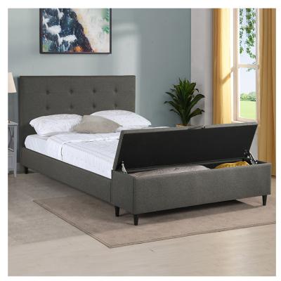 China Storage King Queen Double Small Modern Single Size European Upholstery Fabric Bed for sale