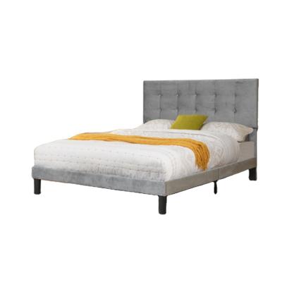 China 2021 durable bedroom furniture set classic modern metal cama Europe style design queen size fabric soft bed for sale