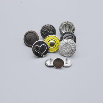 China D&Y factory washable high quality custom metal logo jeans button rivet brass jeans button brass jeans button for sale