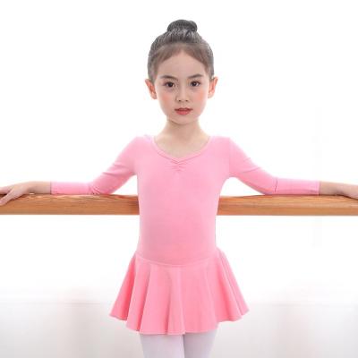 China Wholesale Girls Dancer Pantyhose Cotton Ballet Skirt Short Sleeve Dress for sale