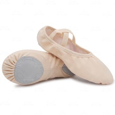 China Fashion Factory Wholesale Canvas Ballet Shoes Split Sole Soft Ballet Dance Training for sale