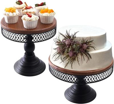 China Antique Stocked Vonssen Handcrafted Round Cake Pedestal Display Metal Cake Tools Baking Cake Mold Food Grade Chocolate Cookie Mold Wood for sale