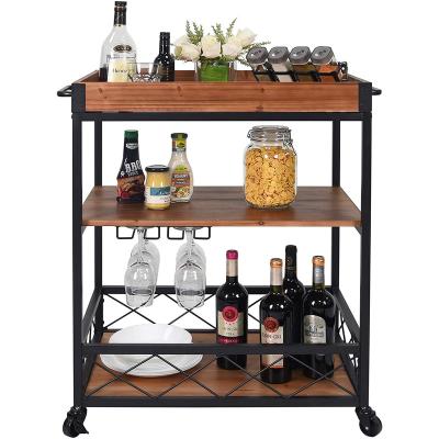 China 2021 Modern Top Selling Bar Rolling Serving Cart Bar Cart for sale