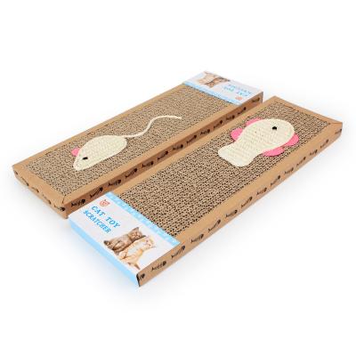 China Viable Cardboard Cat Scratcher Pad For Large Cats Bed Scratching Box With Catnip for sale