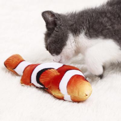 China Viable Pet Toy Plush Fish Shape Chew Toys Colorful Catnip Bite Resistant Soft Antifading Fish Pet Toy Cat Supplies for sale