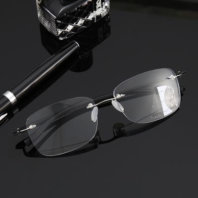 China Frameless Tr90 Clear Thin No Frame Rimless Frameless Eye Multifocal Reading Glasses for sale