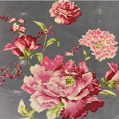 China Peony Pattern Waterproof Wholesale Printing Knitting Fabric For Mattress Cover for sale