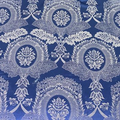 China Wholesale waterproof royal blue flower pattern printing polyester knit pongee fabric for mattress cover for sale