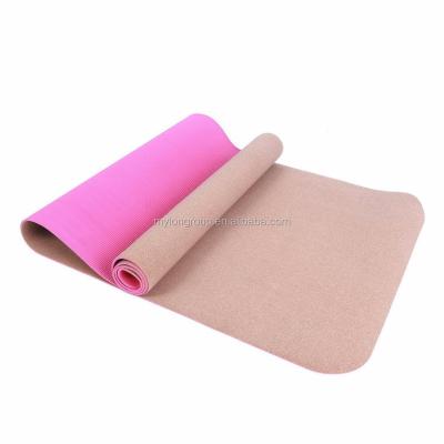 China Eco Friendly Cork+TPE Custom Printing Cork Yoga Mat Best Selling Cork Yoga Mat Anti-Slip Strip for sale