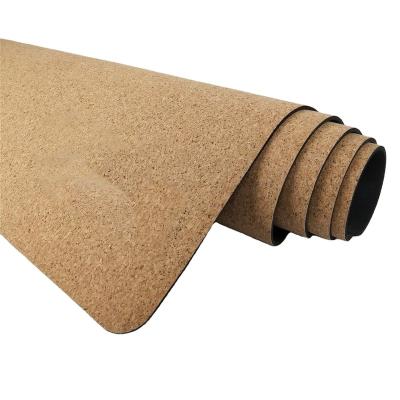 China Custom size Cork+Rubber size quality logo yoga mat eco-friendly mat thick cork rubber yoga mat for sale