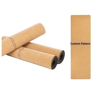 China Custom Printing Natural Rubber Cork+TPE Mat Eco Friendly 100% Rubber Cork Yoga Mat Cork Band Yoga for sale