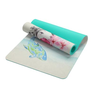 China Factory Direct Supply Waterproof Textured Suede+rubber Backing Printing Packaging Custom Yoga Mat Suede for sale