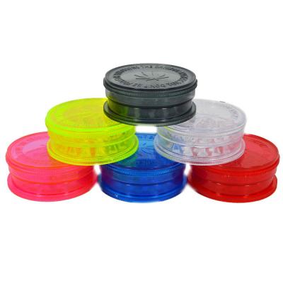 China Herb Tobacco Plastic Portable Grinder 2 layers 6cm for sale