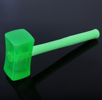 China Machinist Hammer 50/60/65/70mm Transparent Green Plastic Handle Square Rubber Mallet for sale