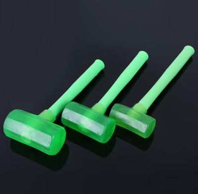 China Machinist hammer 50/55/60 mm transparent green plastic handle around rubber mallet for sale