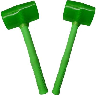 China Transparent Green Plastic Machinist Hammer 50/55/60/65mm Handle Around Rubber Mallet for sale