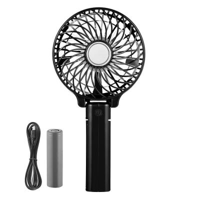 China Household Mini Portable Outdoor Electric Fan with 2600mAh Rechargeable Battery Handle Foldable Desktop for sale