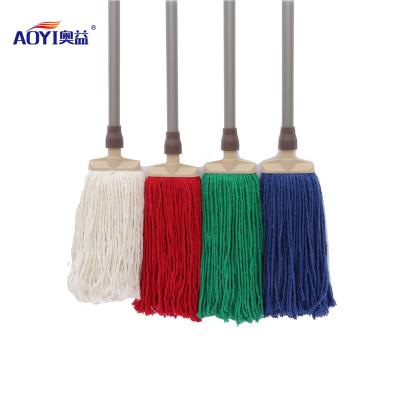 China AOYI 3854 Sustainable Household Cleaner Cotton Yarn Mop Set With Steel Stick for sale