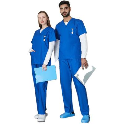 China OEM Good Quality Hospital Suit V Neck Shirt and Pants Doctor Work Medical Nurse Uniform Midwifery Scrub Set for sale